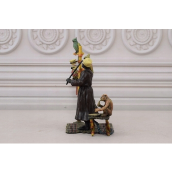Treser Arab z Papugami - Figura z Brązu - Kolekcja Vienna