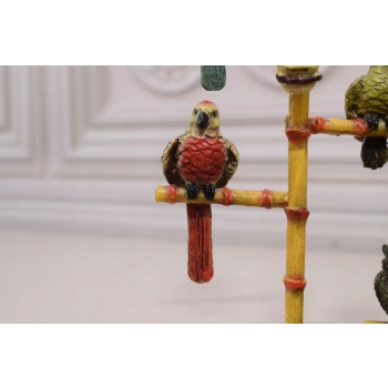Treser Arab z Papugami - Figura z Brązu - Kolekcja Vienna
