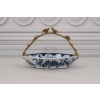Porcelanowa Kolorowa Patera Koszyk - Figura z Brązu Ptaszki Sygn