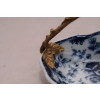 Porcelanowa Kolorowa Patera Koszyk - Figura z Brązu Ptaszki Sygn