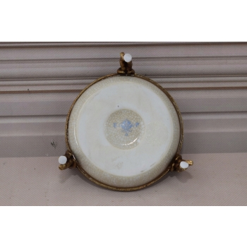 Porcelanowa Patera Okuta Brązem - Trzy Amorki Anioły Secesja