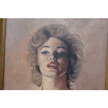 Portret Marilin Monroe 1953 - Unikalny Obraz Olejny - Złota Rama