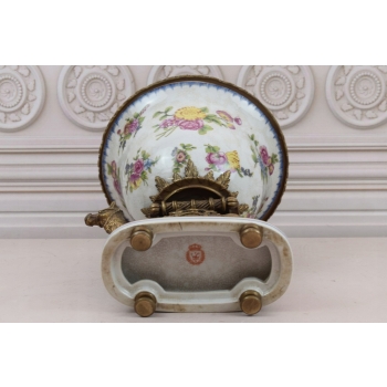 Patera z Wielbłądem - Orientalna Porcelana Okuta Brązem - Figura Wielbłąd