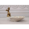 Porcelanowa Mini Patera - Mydelniczka - Porcelana + Figura z Brązu Amor