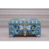 Srebrna Szkatuła Emalia Srebro 84 Rosja 158g Faberge rękodzieło unikat