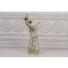 Porcelanowa Karafka - Okuta Brązem Brąz - Kwiaty i Ptaki - Sygnowana