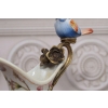 Porcelanowa Karafka - Okuta Brązem Brąz - Kwiaty i Ptaki - Sygnowana