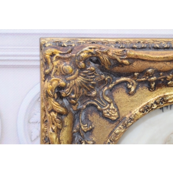 Obraz Kwiaty Kwiat - Złota Rama - Alabaster - Dekoracja