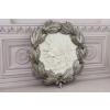 Obraz Alabaster - Medalion - Srebrna Rama - Kwiaty Kwiat - Dekoracja