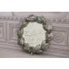 Obraz Alabaster - Medalion - Srebrna Rama - Kwiaty Kwiat - Dekoracja