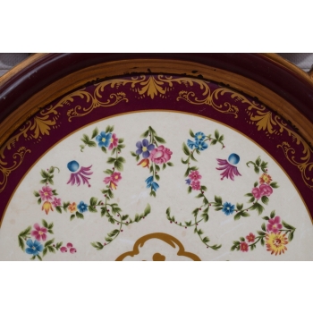 Obraz na Porcelanie - Medalion - Kwiaty - Złota Rama - Dekoracja