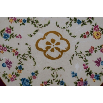 Obraz na Porcelanie - Medalion - Kwiaty - Złota Rama - Dekoracja