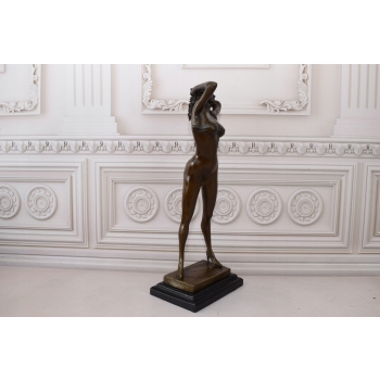 Akt Pięknej Kobiety - Naga Niewiasta - Art - Figura Rzeźba z Brązu