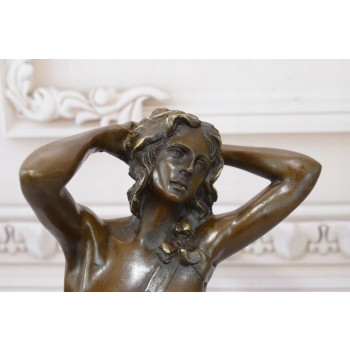 Akt Pięknej Kobiety - Naga Niewiasta - Art - Figura Rzeźba z Brązu