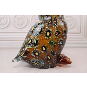 Szkło Murano Style - Kolorowa Sowa Ptak - Figura Rzeźba - Dekoracja