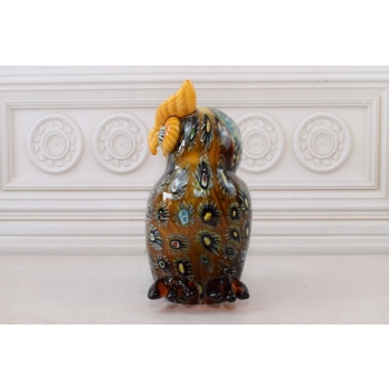 Szkło Murano Style - Kolorowa Sowa Ptak - Figura Rzeźba - Dekoracja