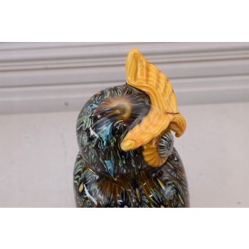 Szkło Murano Style - Kolorowa Sowa Ptak - Figura Rzeźba - Dekoracja