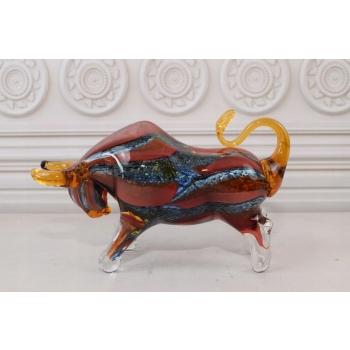 Szkło Murano Style - Kolorowy Byk - Figura Prezent Dekoracja