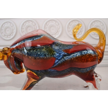 Szkło Murano Style - Kolorowy Byk - Figura Prezent Dekoracja