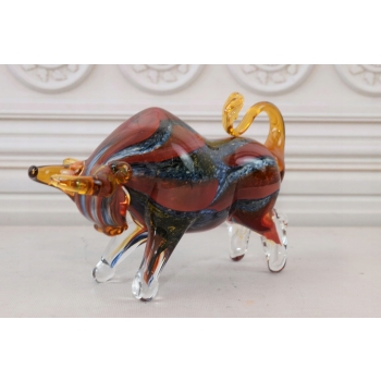 Szkło Murano Style - Kolorowy Byk - Figura Prezent Dekoracja