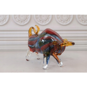 Szkło Murano Style - Kolorowy Byk - Figura Prezent Dekoracja