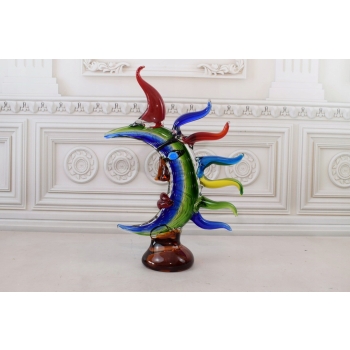 Szkło Murano Style - Figurka Kolorowa Księżyc - Dekoracja Prezent