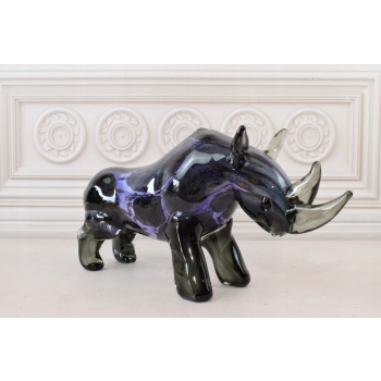 Szkło Murano Style - Kolorowy Nosorożec - Nowoczesna Figura Rzeźba