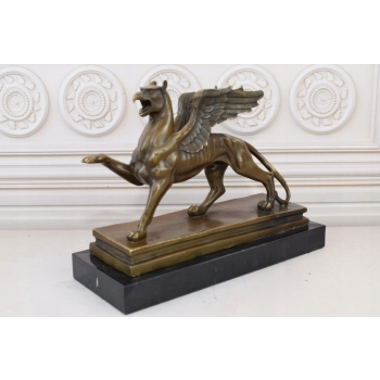 Gryf - Figura Gryfa Rzeźba z Brązu- Posąg Pół Orła Pół Lwa