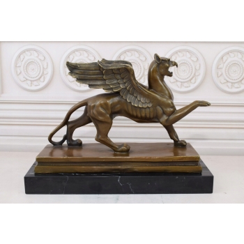 Gryf - Figura Gryfa Rzeźba z Brązu- Posąg Pół Orła Pół Lwa