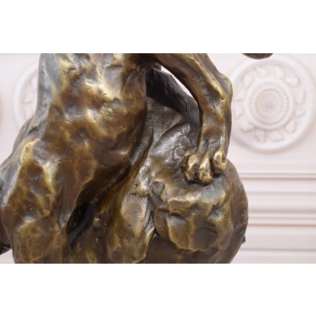Lampart Na Skale - Leopard Tygrys Jaguar Puma - Figura z Brązu - Dekoracja