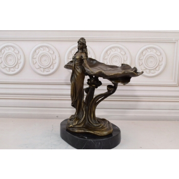 Patera z Brązu - Kobieta Dama - Figura Rzeźba Brąz - Dekoracja