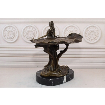 Patera z Brązu - Kobieta Dama - Figura Rzeźba Brąz - Dekoracja