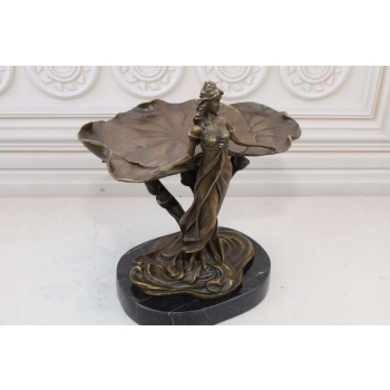 Patera z Brązu - Kobieta Dama - Figura Rzeźba Brąz - Dekoracja