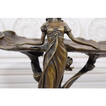 Patera z Brązu - Kobieta Dama - Figura Rzeźba Brąz - Dekoracja