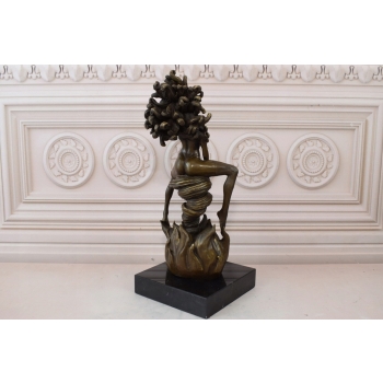 Meduza - Akt Kobiety - Siedząca Kobieta - Figura z Brązu - Dekoracja Erotyk