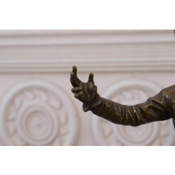 Piotruś Pan - Chłopiec z Fletem - Figura Rzeźba z Brązu - Dekoracja