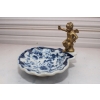Porcelanowa Mini Patera - Mydelniczka - Porcelana + Figura z Brązu Amor