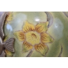 Zielony Porcelanowy Wazon Kwiaty - Ryby - Porcelana + Brąz - Sygnowany