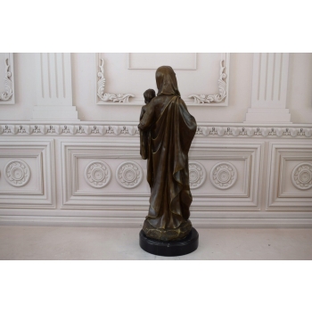 Matka Boska Maryja z Dzieciątkiem Jezus - Figura Rzeźba z Brązu Mitologia