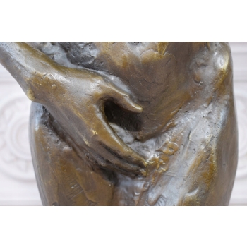 Akt Kobiety - Naga Dziewczyna - Figura Rzeźba z Brązu - Dekoracja Erotyk