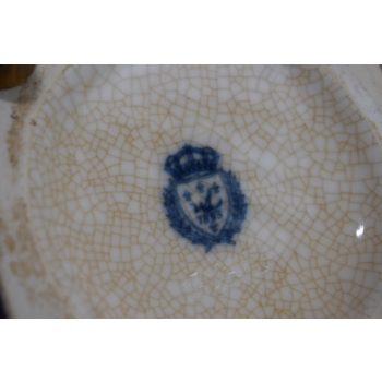 Porcelanowy Wazon Amfora - Niebieski - Dwie Kobiety Nimfy Porcelana + Brąz