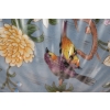 Niebieska Porcelanowa Patera - Porcelana + Brąz - Kolorowe Kwiaty - Ozdoba