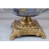 Niebieska Porcelanowa Patera - Porcelana + Brąz - Kolorowe Kwiaty - Ozdoba