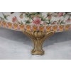 Biała Porcelanowa Patera - Ptaki i Kwiaty - Porcelana + Brąz - Ozdoba