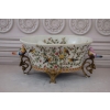 Biała Porcelanowa Patera - Ptaki i Kwiaty - Porcelana + Brąz - Ozdoba