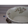 Biała Porcelanowa Patera - Ptaki i Kwiaty - Porcelana + Brąz - Ozdoba