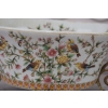 Biała Porcelanowa Patera - Ptaki i Kwiaty - Porcelana + Brąz - Ozdoba