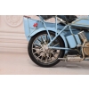 Metalowy Model Motor Motocykl z przyczepą niebieski - Model Kolekcjonerski