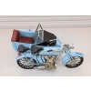 Metalowy Model Motor Motocykl z przyczepą niebieski - Model Kolekcjonerski