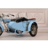 Metalowy Model Motor Motocykl z przyczepą niebieski - Model Kolekcjonerski